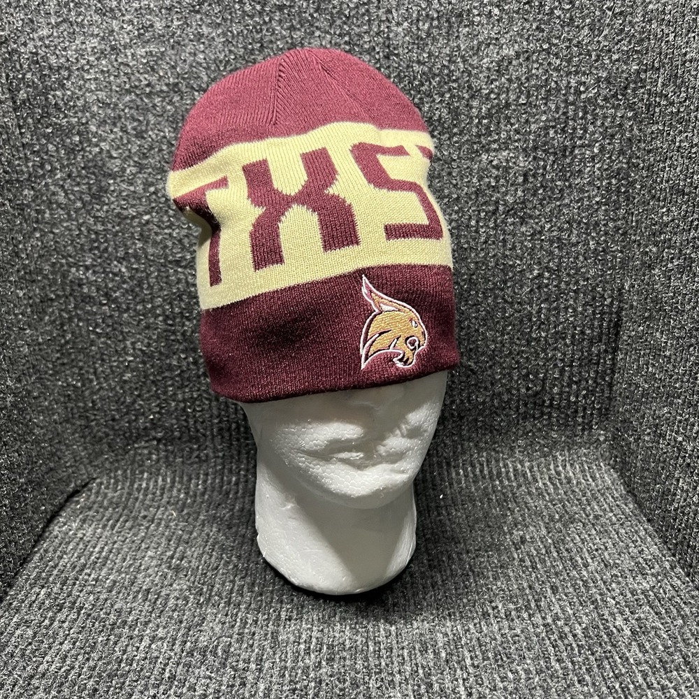 Adidas‎ Texas State University Bobcats Beanie Hat TXTS Red College Winter Hat